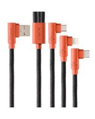 CABLE 3 EN 1 MICROUSB TIPO C LIGHTNING HUNE HIEDRA SUSTENTABLE TRENZADO 90Aª 12M COMPATIBLE CON IPHONE CORTEZA